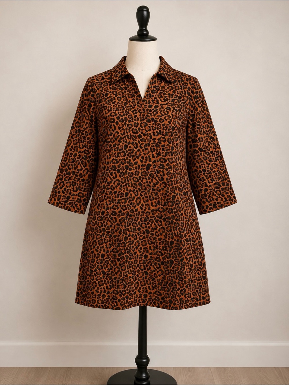 JODIFL Leopard Print Mini Dress in Brown and Black